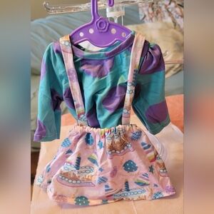 Colorful Doll Dress with Suspenders